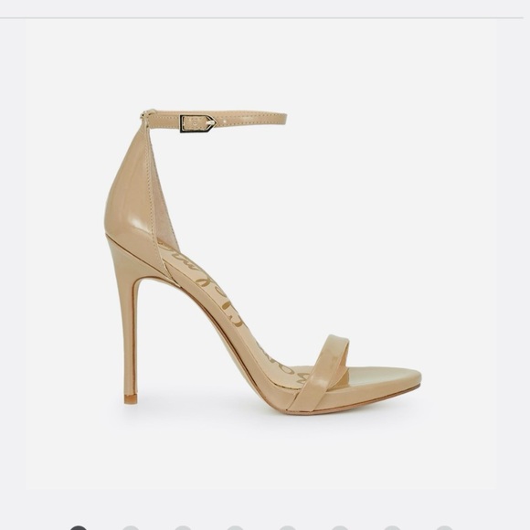 Like new Sam Edelman Patti  nude patent leather strappy heels sz 8.5 - Picture 1 of 10